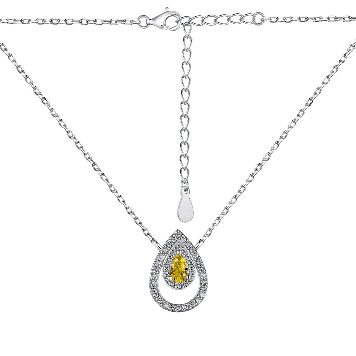 [Solara Jewelry]Sparkling Pear Cut Necklace