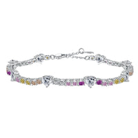 [Solara Jewelry]Romantic Heart Shape Round Cut Lover Bracelet