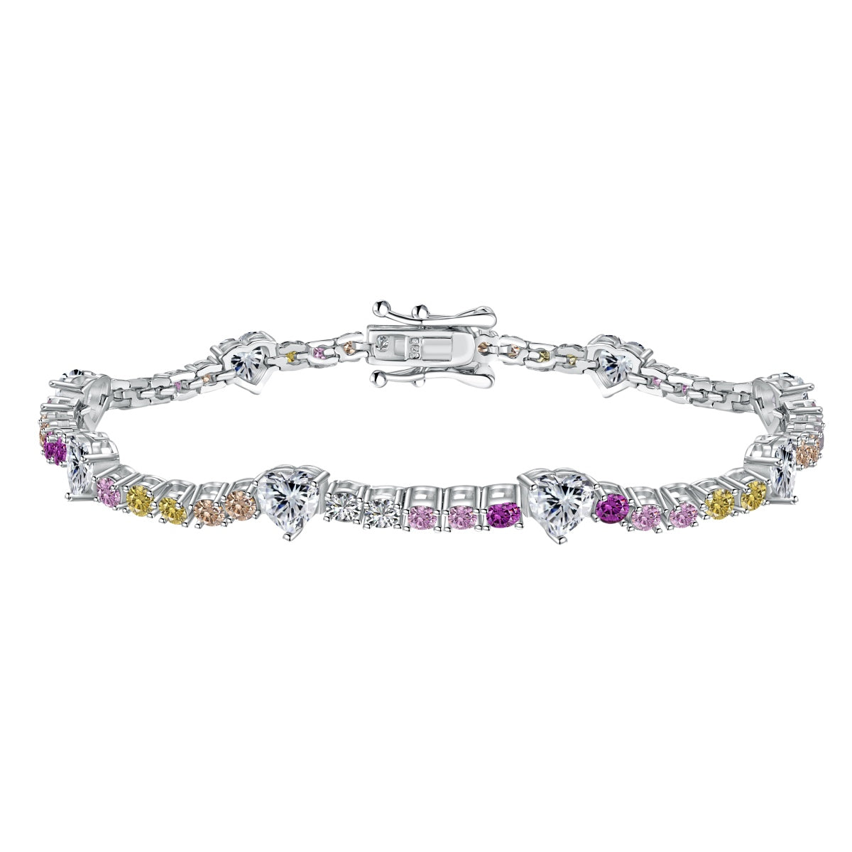 [Solara Jewelry]Romantic Heart Shape Round Cut Lover Bracelet