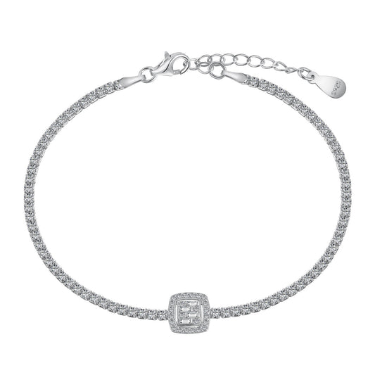 [Solara Jewelry]Luxurious Dazzling Square Shape Banquet Bracelet