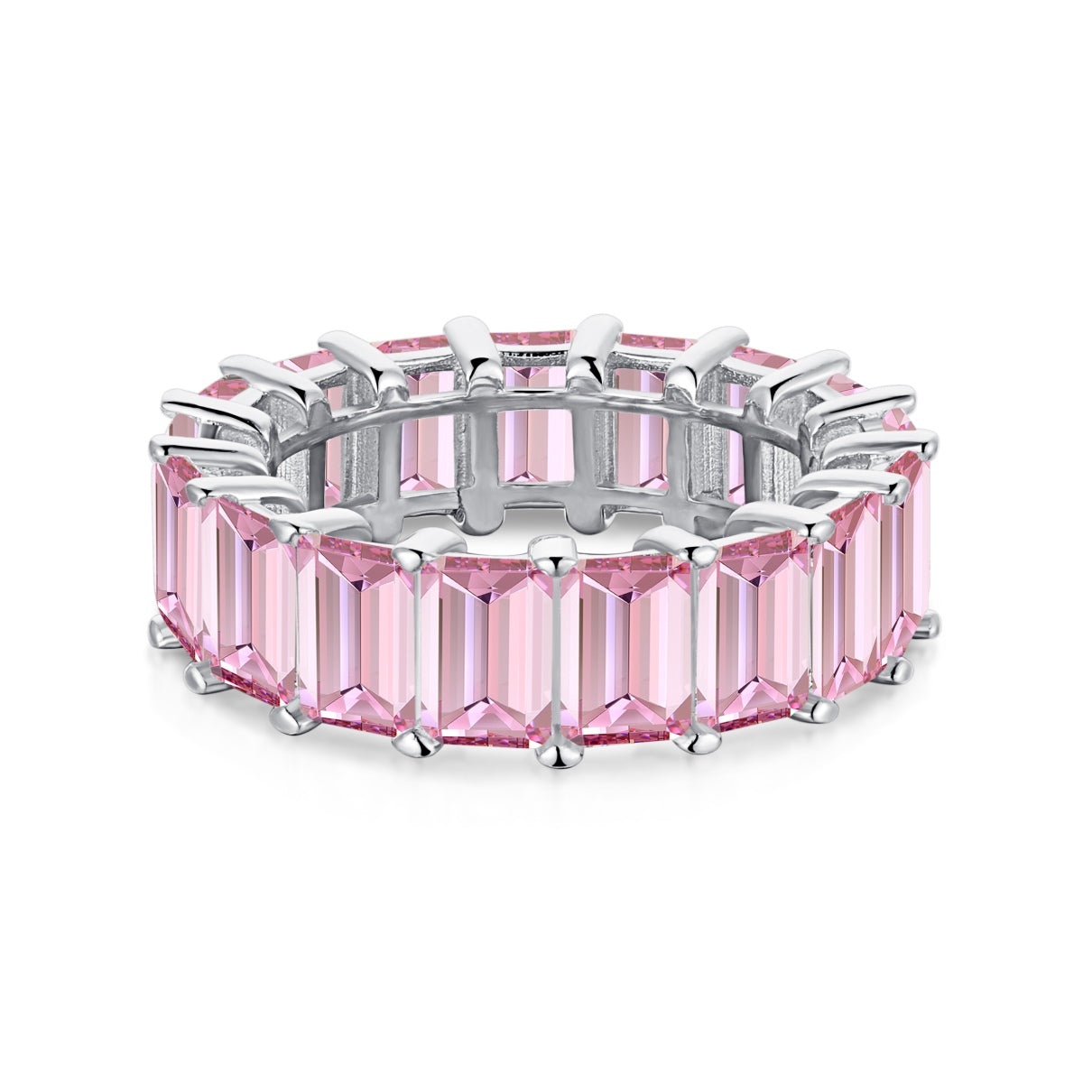 [Solara Jewelry]0.75 Carat Elegant Emerald Cut Tennis Ring