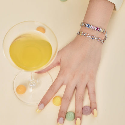 [Solara Jewelry]Delicate Colorful Multi Cut Party Bracelet