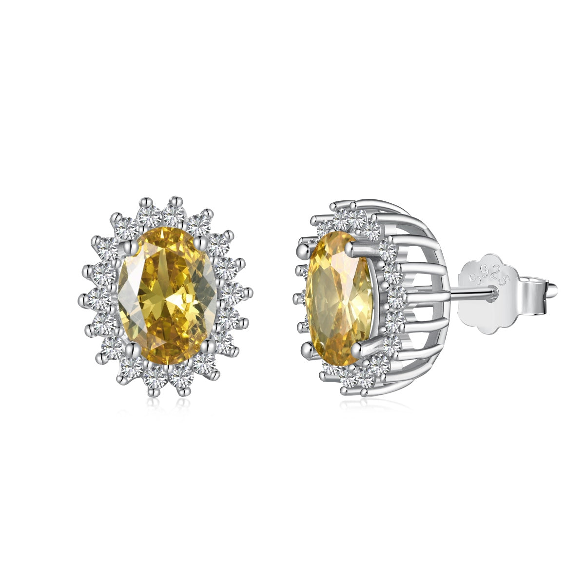 [Solara Jewelry]Delicate Radiant Oval Cut Daily Earrings