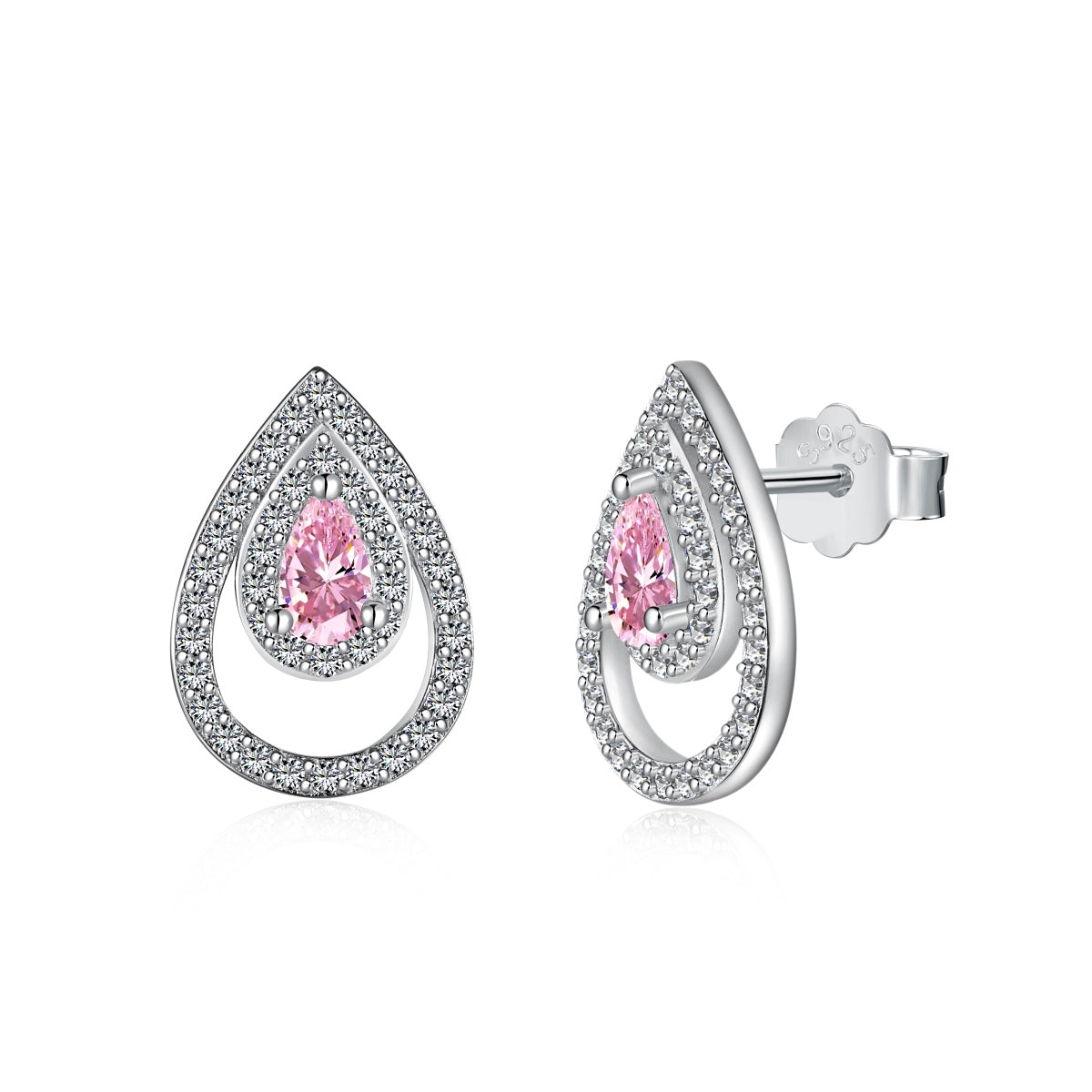 [Solara Jewelry]Sparkling Delicate Water Drop Shape Daily Earrings