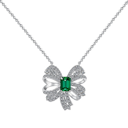 [Solara Jewelry]Luxurious Flower Shape Emerald Cut Necklace