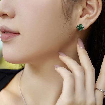 [Solara Jewelry]Four-Leaf Clover Ball Earrings