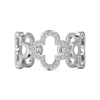 [Solara Jewelry]Hohles Design Kleeblattblumenförmiger Ring