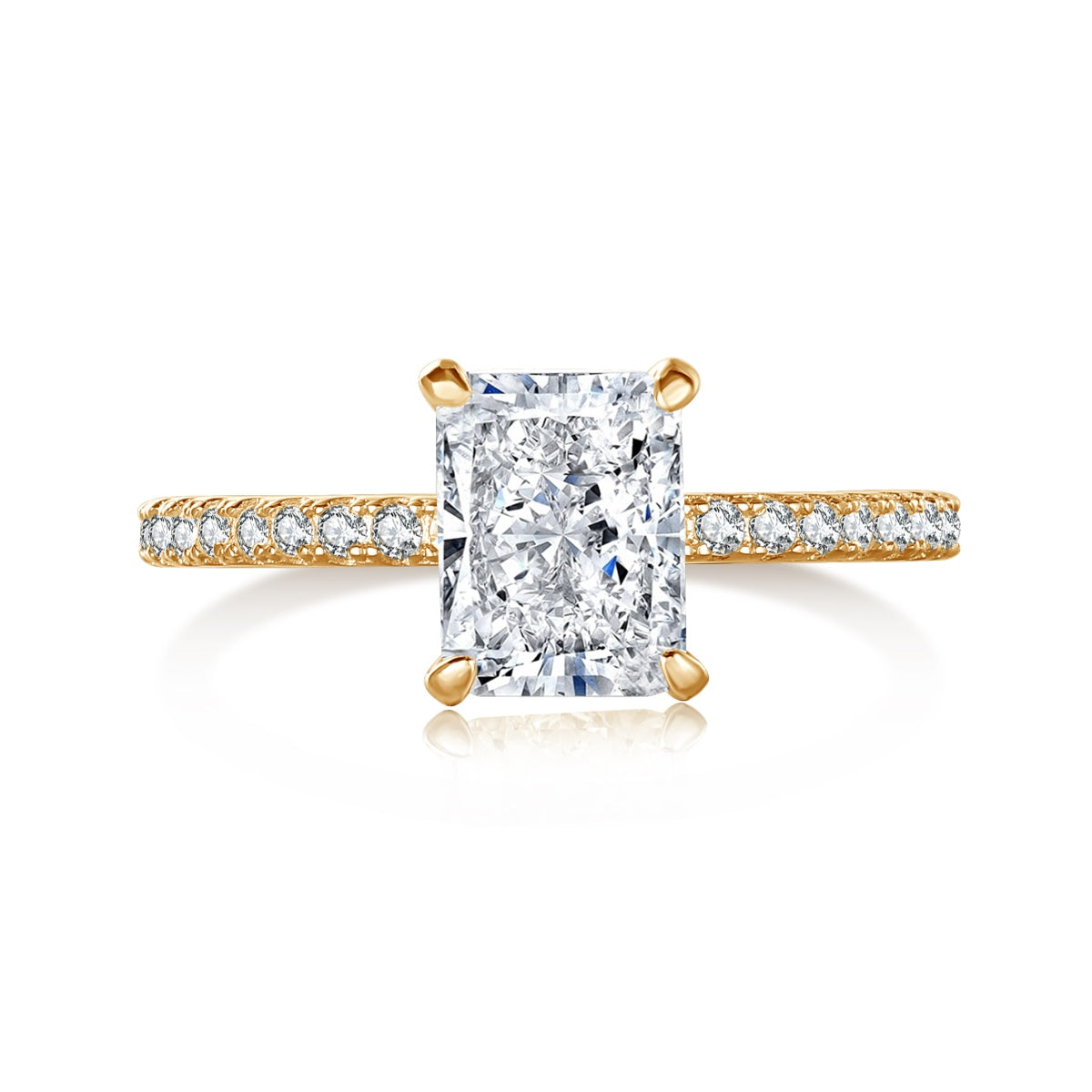 [Solara Jewelry]2.0 Carat Dazzling Sparkling Radiant Cut Party Ring
