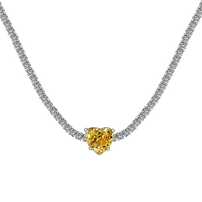 [Solara Jewelry]2.0 Carat Sparkling Tennis Heart Cut Necklace