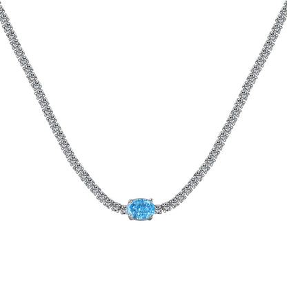 [Solara Jewelry]1.0 Carat Shining Oval Cut Necklace