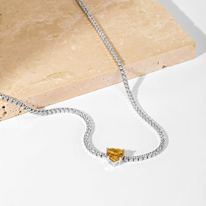 [Solara Jewelry]2.0 Carat Sparkling Tennis Heart Cut Necklace