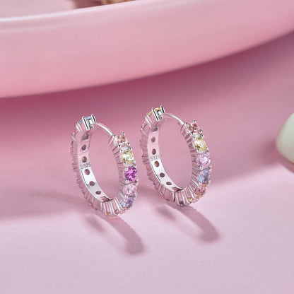 [Solara Jewelry]Radiant Colorful Round Cut Earrings