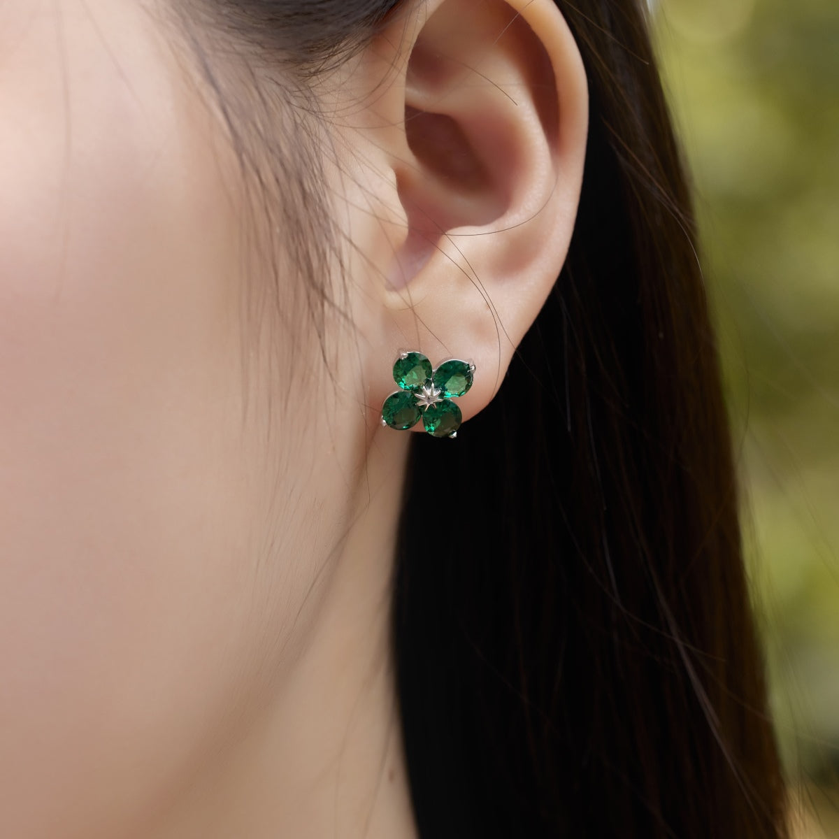 [Solara Jewelry]Four-Leaf Clover Eight-Pointed Star Earrings