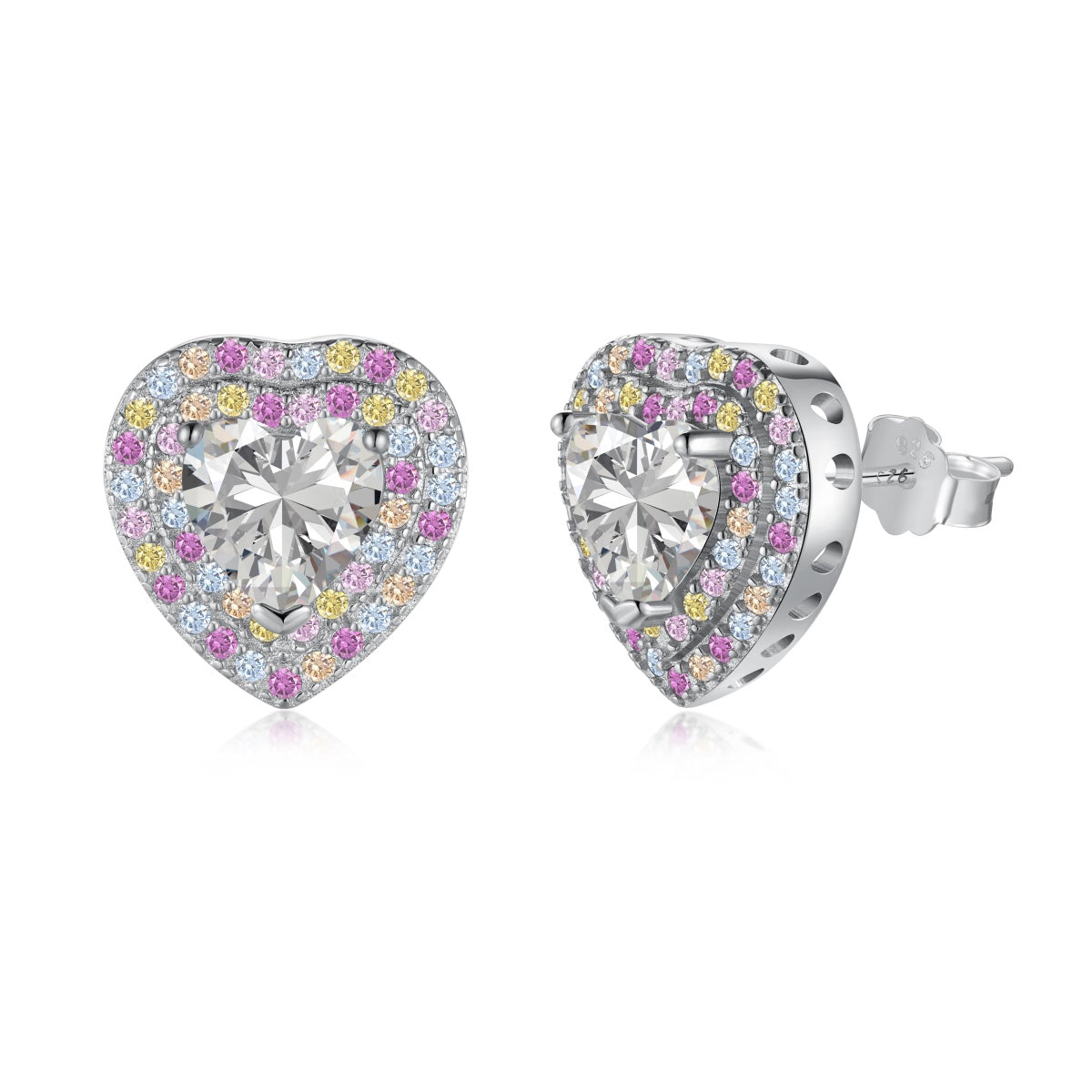 [Solara Jewelry]Dazzling Heart Shape Lover Earrings