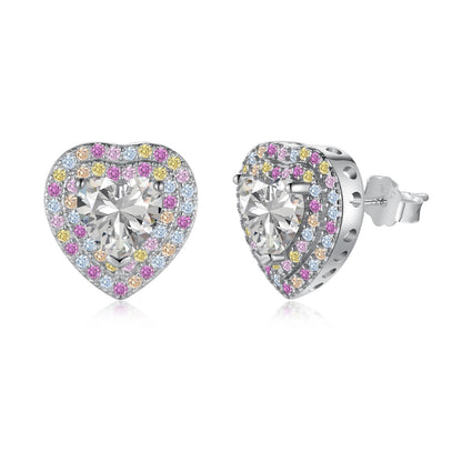 [Solara Jewelry]Dazzling Heart Shape Lover Earrings