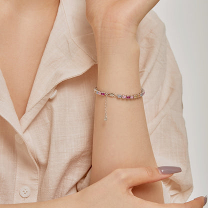 [Solara Jewelry]Delicate Colorful Emerald Cut Party Bracelet