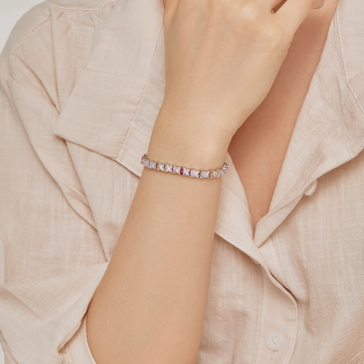 [Solara Jewelry]Unique Colorful Flower Shape Daily Bracelet