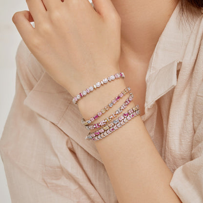 [Solara Jewelry]Delicate Colorful Multi Cut Daily Bracelet