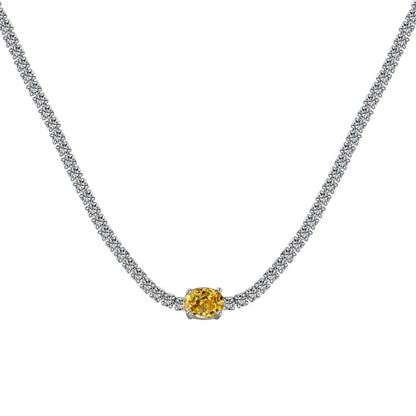 [Solara Jewelry]1.0 Carat Shining Oval Cut Necklace