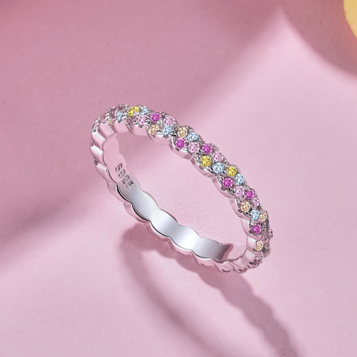 [Solara Jewelry]Dainty Ebullient Round Cut Daily Ring