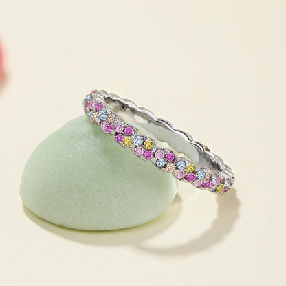 [Solara Jewelry]Dainty Ebullient Round Cut Daily Ring