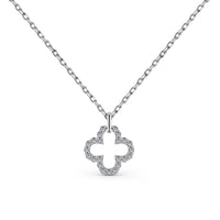 [Solara Jewelry]Four-Leaf Clover Hollow Design Exquisite Necklace