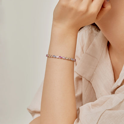 [Solara Jewelry]Ornate Colorful Flower Shape Party Bracelet
