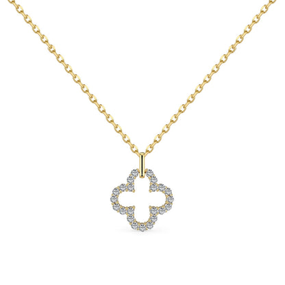 [Solara Jewelry]Four-Leaf Clover Hollow Design Exquisite Necklace