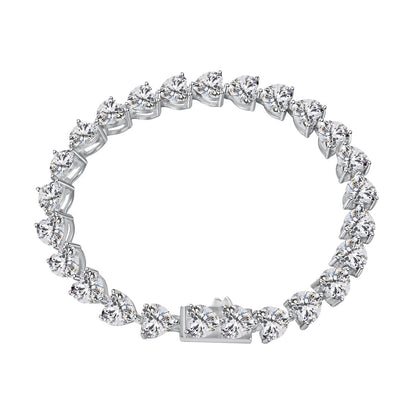 [Solara Jewelry]0.75 Carat Elegant Romantic Heart Shape Lover Bracelet