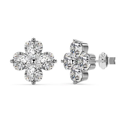 [Solara Jewelry]Four-Leaf Clover Ball Earrings