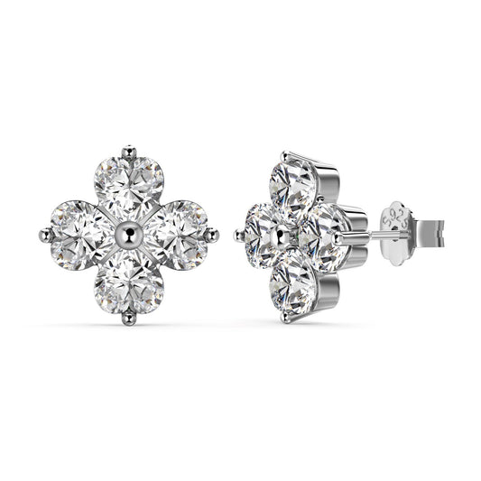 [Solara Jewelry]Four-Leaf Clover Ball Earrings