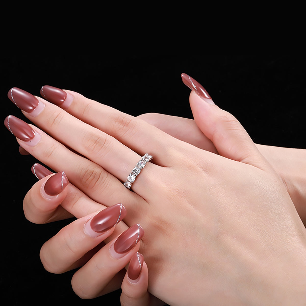 [Solara Jewelry]Eternity Round Cut Tennis Ring