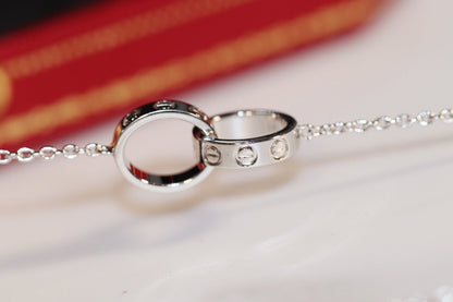 [Solara Jewelry]LOVE NECKLACE PINK GOLD AND SILVER