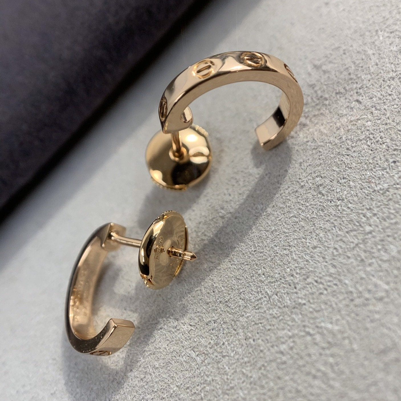 [Solara Jewelry]LOVE EARRINGS 2.65MM PINK GOLD
