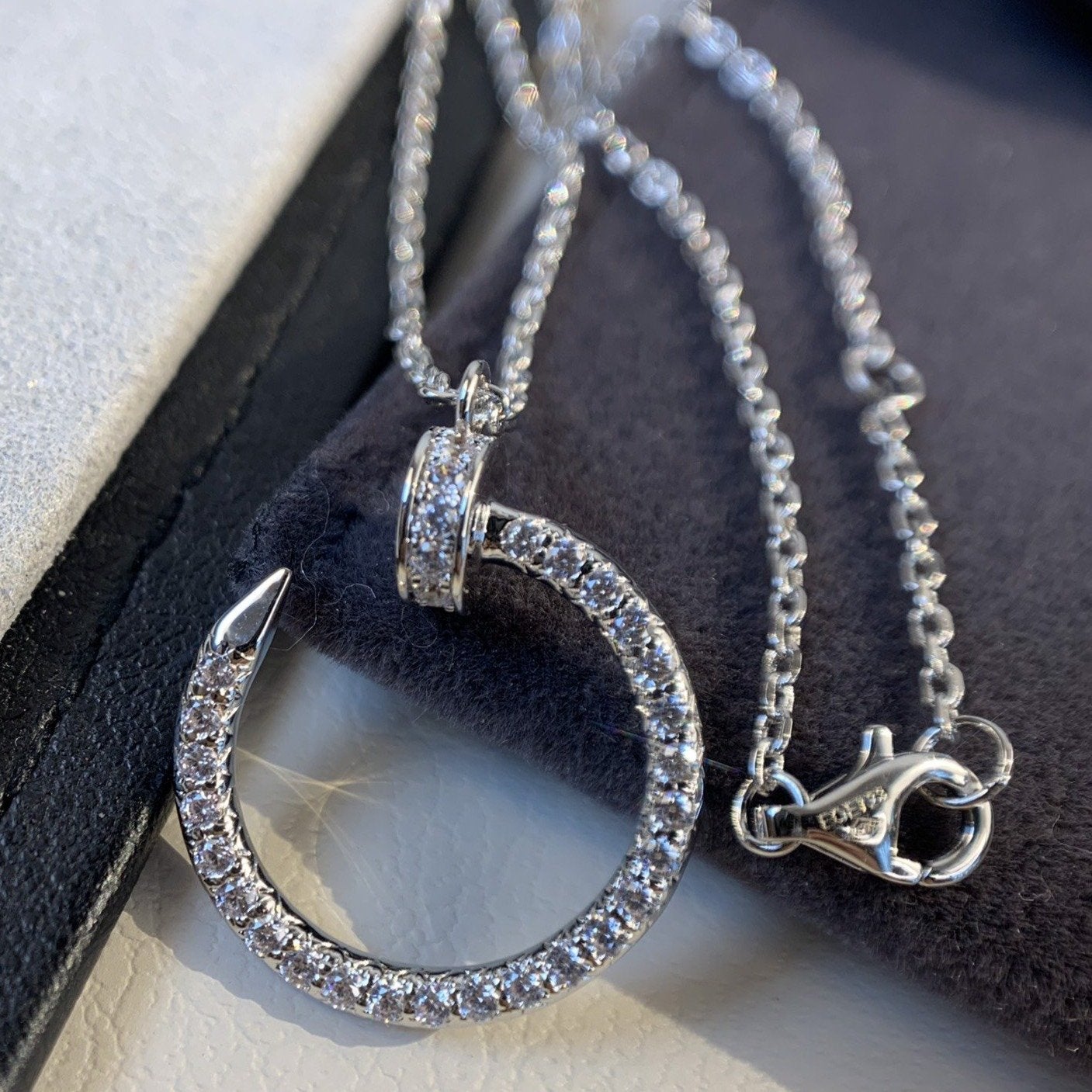 [Solara Jewelry]JUSTE NECKLACE SILVER DIAMONDS