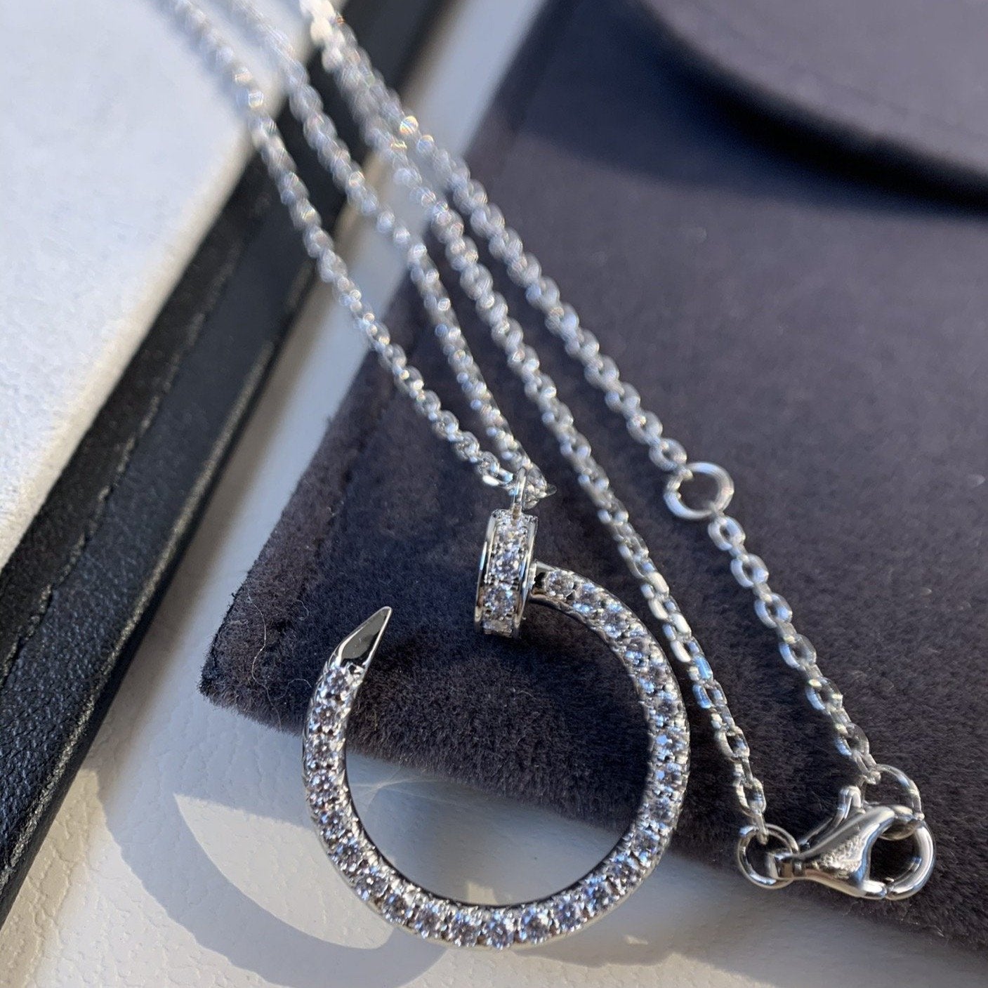 [Solara Jewelry]JUSTE NECKLACE SILVER DIAMONDS