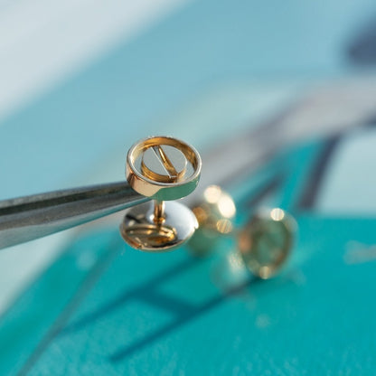 [Solara Jewelry]LOVE EARRINGS PINK GOLD 10MM