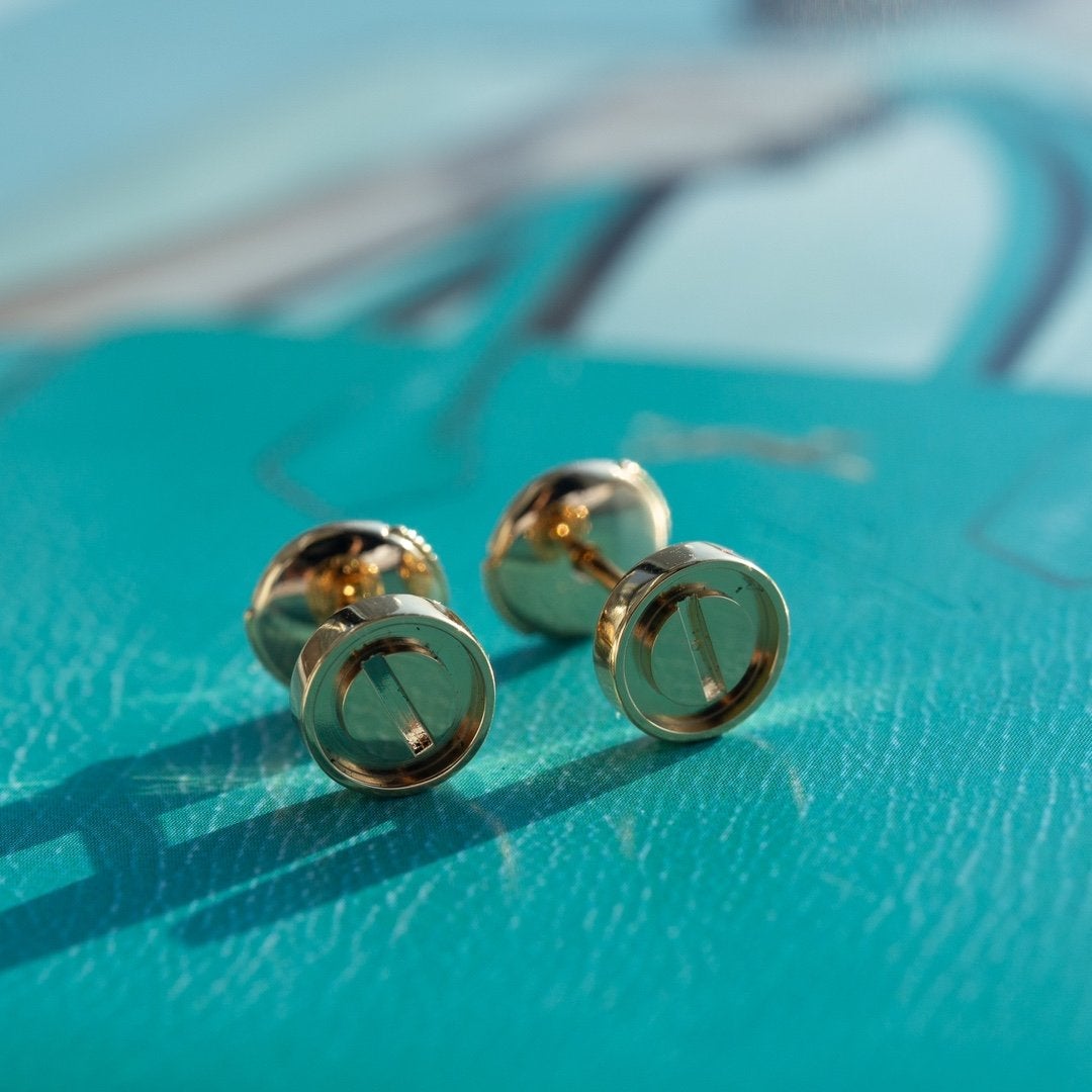[Solara Jewelry]LOVE EARRINGS PINK GOLD 10MM