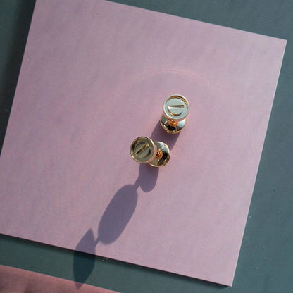 [Solara Jewelry]LOVE EARRINGS PINK GOLD 10MM