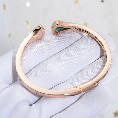 [Solara Jewelry]DREAM BRACELET OPEN MALACHITE PINK GOLD