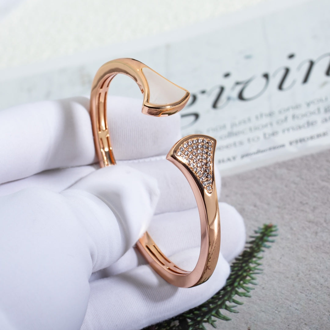 [Solara Jewelry]DREAM BRACELET OPEN PINK GOLD MOP DIAMOND