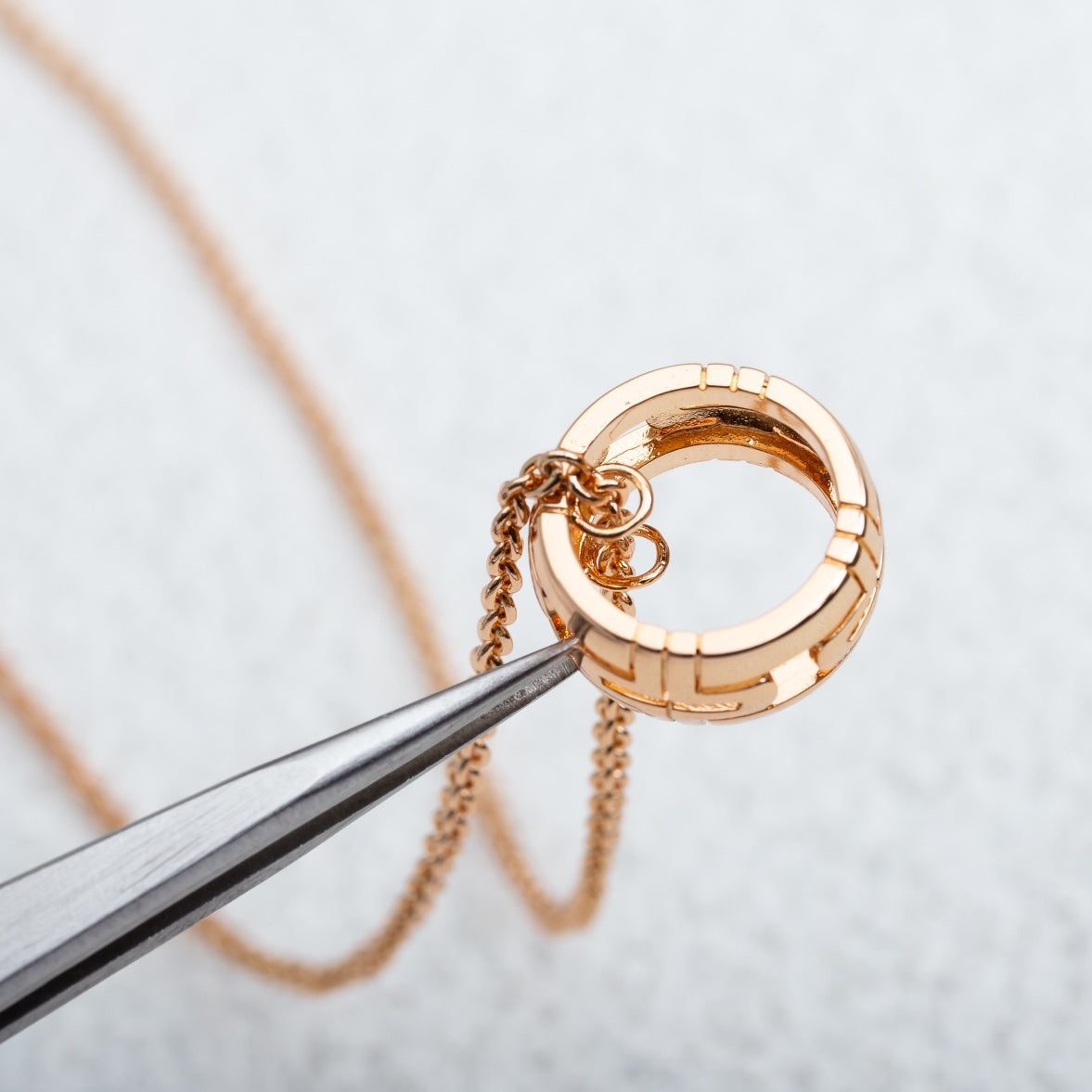 [Solara Jewelry]PARENTESI NECKLACE PINK GOLD