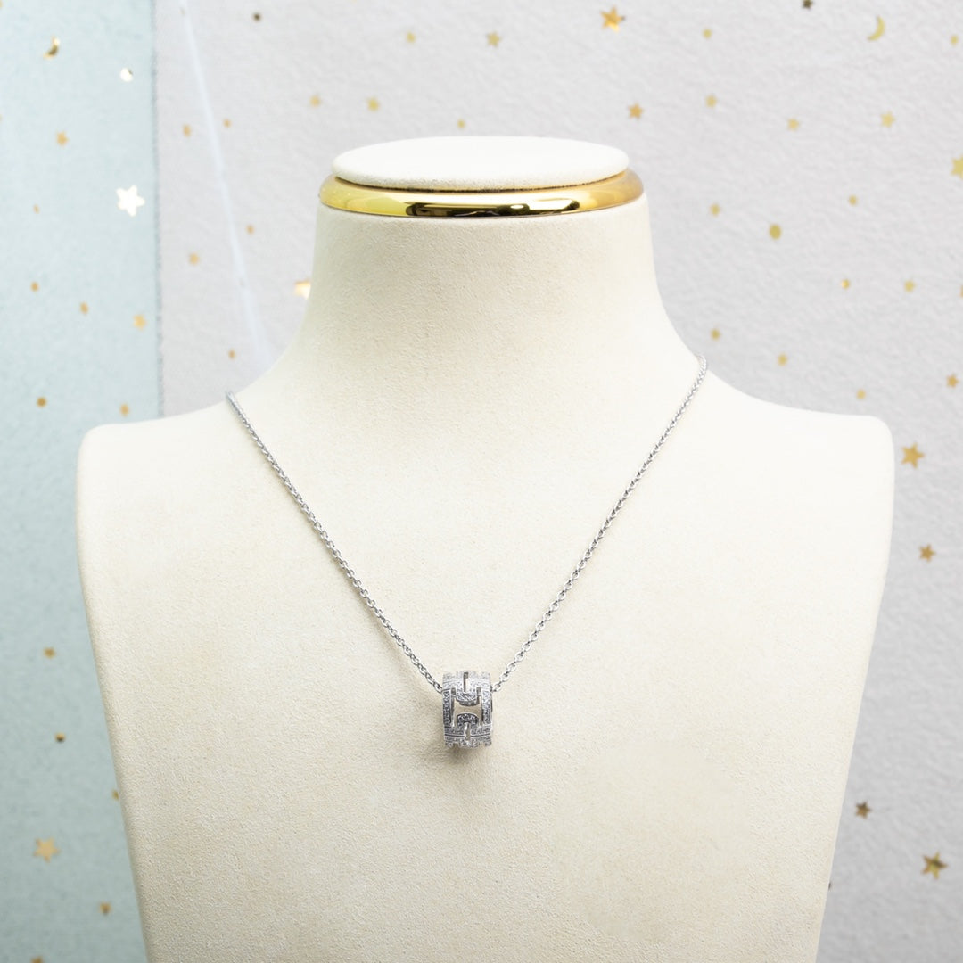 [Solara Jewelry]PARENTESI NECKLACE SILVER DIAMOND