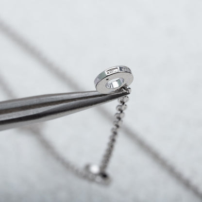 [Solara Jewelry]PARENTESI NECKLACE SILVER DIAMOND