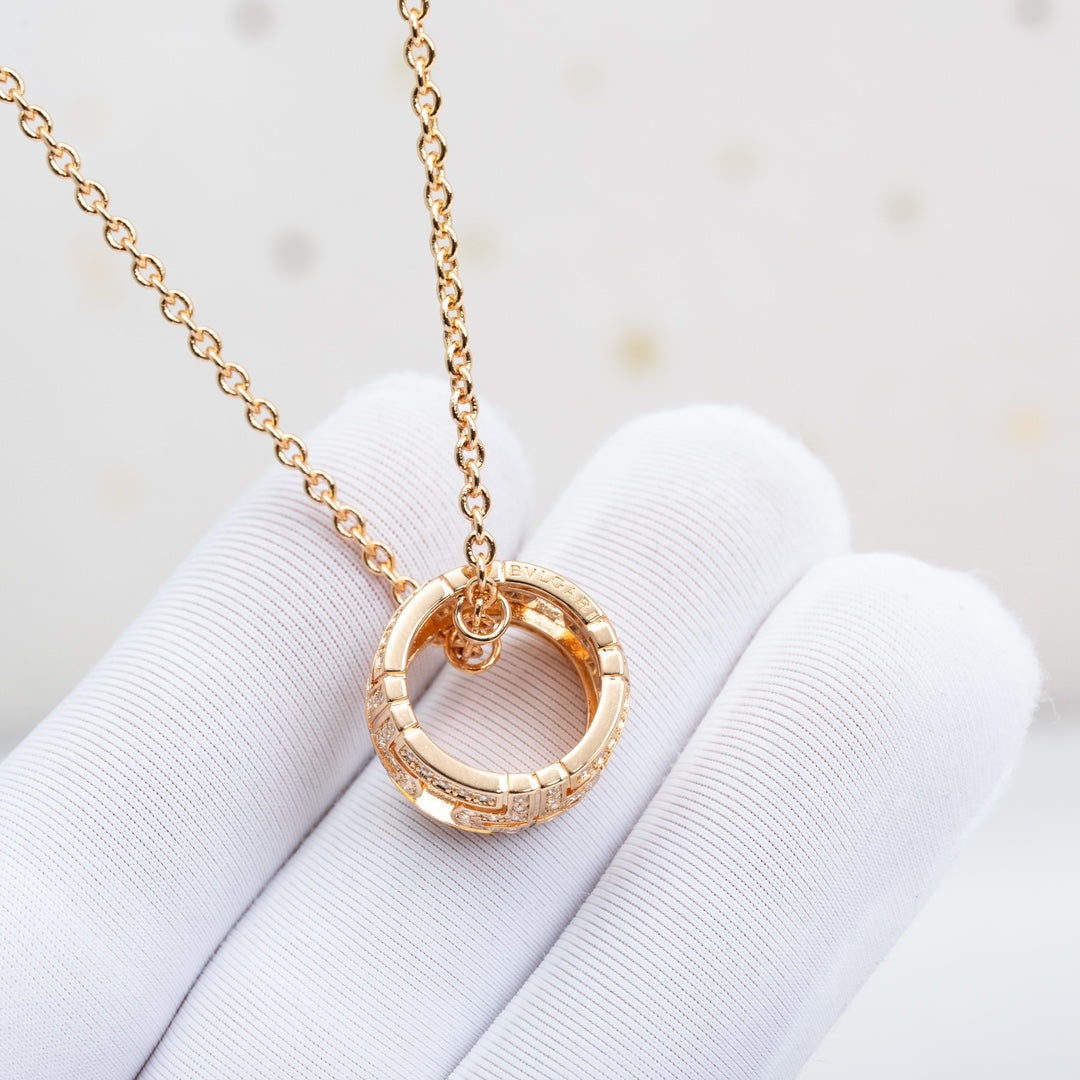 [Solara Jewelry]PARENTESI NECKLACE PINK GOLD DIAMOND