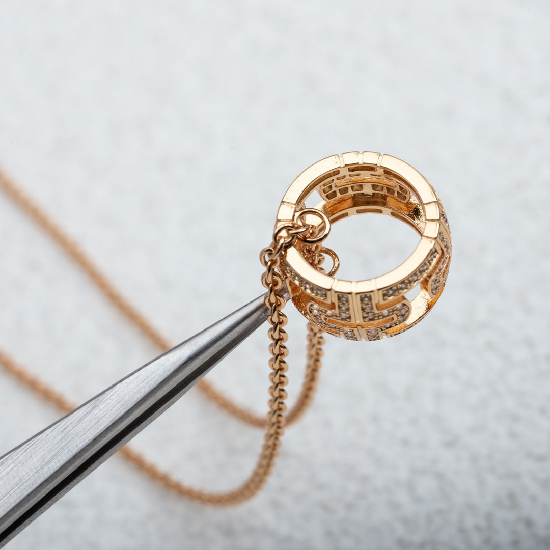 [Solara Jewelry]PARENTESI NECKLACE PINK GOLD DIAMOND