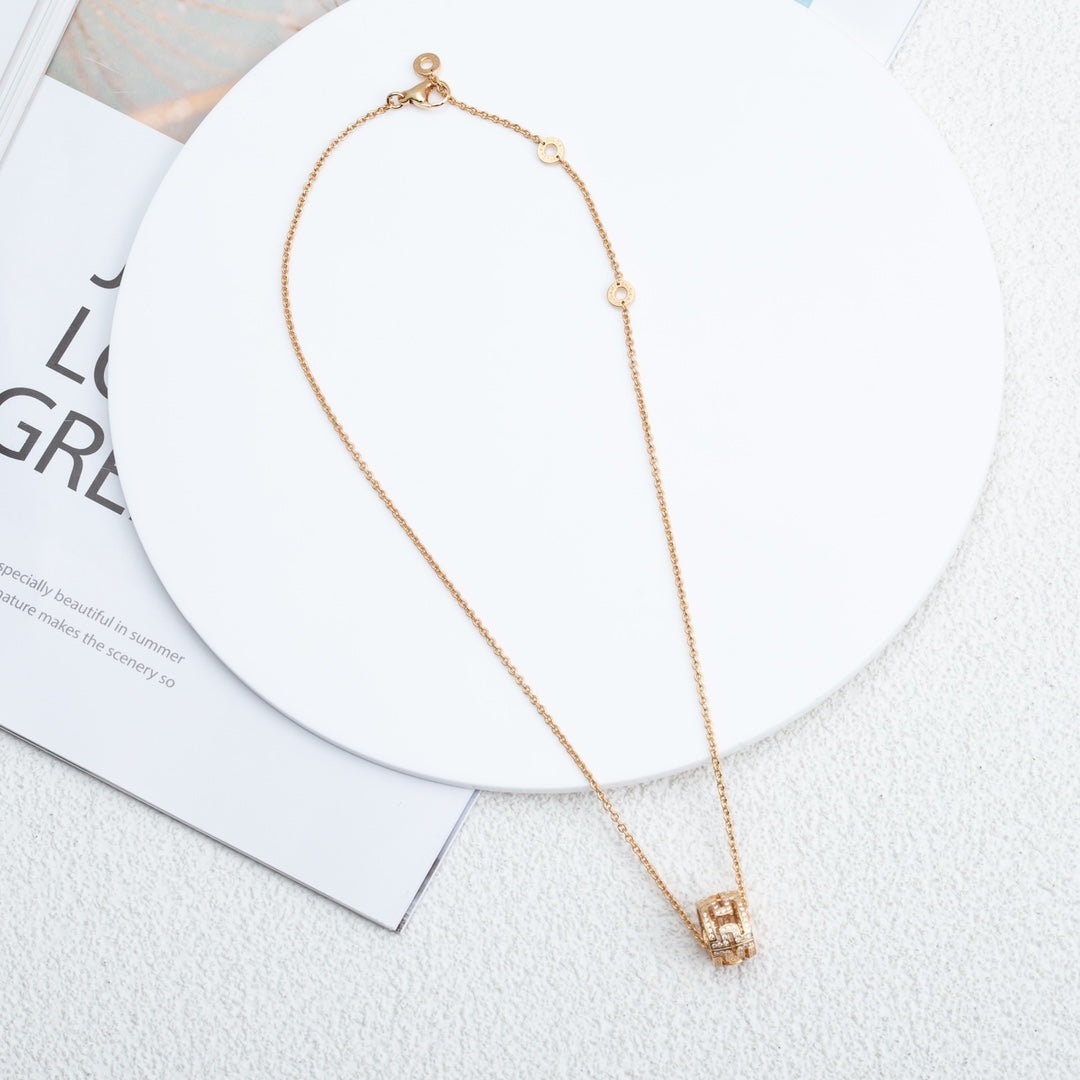 [Solara Jewelry]PARENTESI NECKLACE PINK GOLD DIAMOND