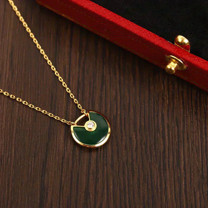 [Solara Jewelry]AMULETTE GOLD MALACHITE NECKLACE