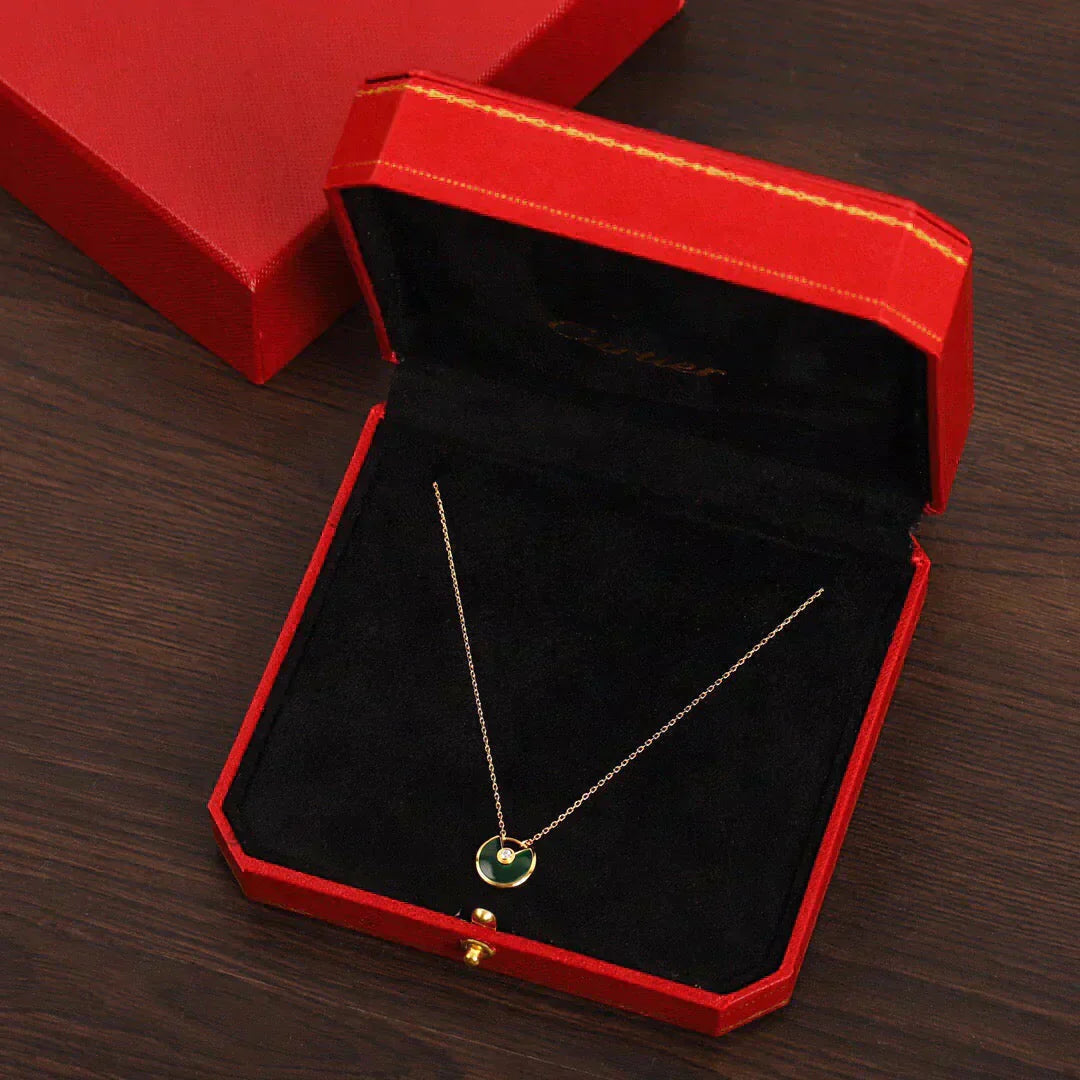[Solara Jewelry]AMULETTE GOLD MALACHITE NECKLACE
