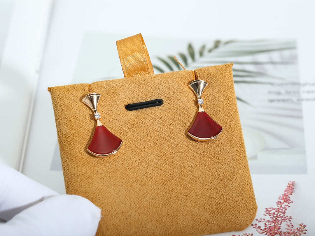 [Solara Jewelry]DREAM Carnelian PINK GOLD EARRINGS